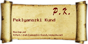 Peklyanszki Kund névjegykártya